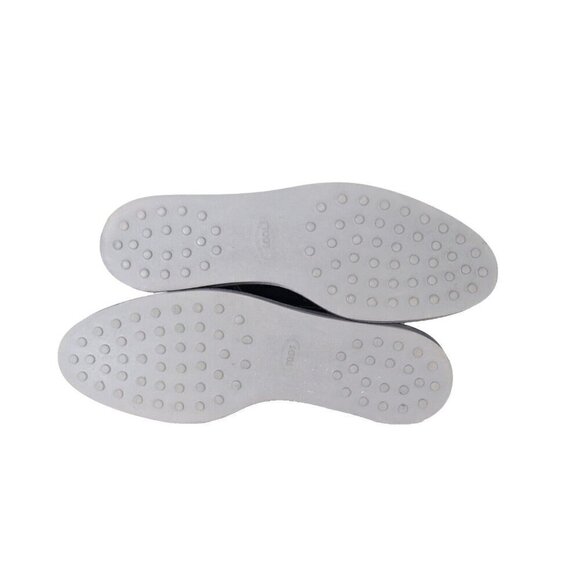 Tod's Women 39.5 Black Lace Up Platform Loafers Rubber Sole Glossy Leather Shoes - Picture 9 of 11